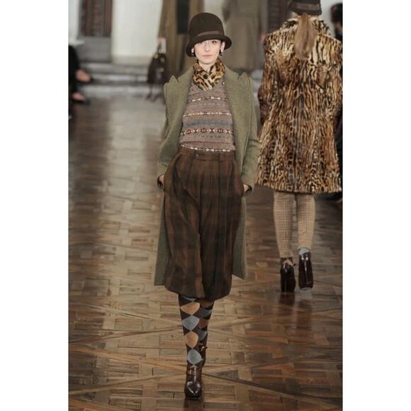 Ralph Lauren Collection Purple Label Wool Cashmere Long Coat Tweed Runway 10 M/L - Picture 3 of 10